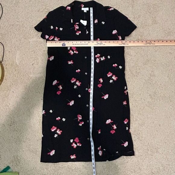 J. Jill Pima cotton Ginger Floral button down short sleeve jersey soft dress siz - Picture 11 of 13